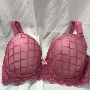 Youmita rose light padded underwire adjustable Pink Lace Bra size 40D